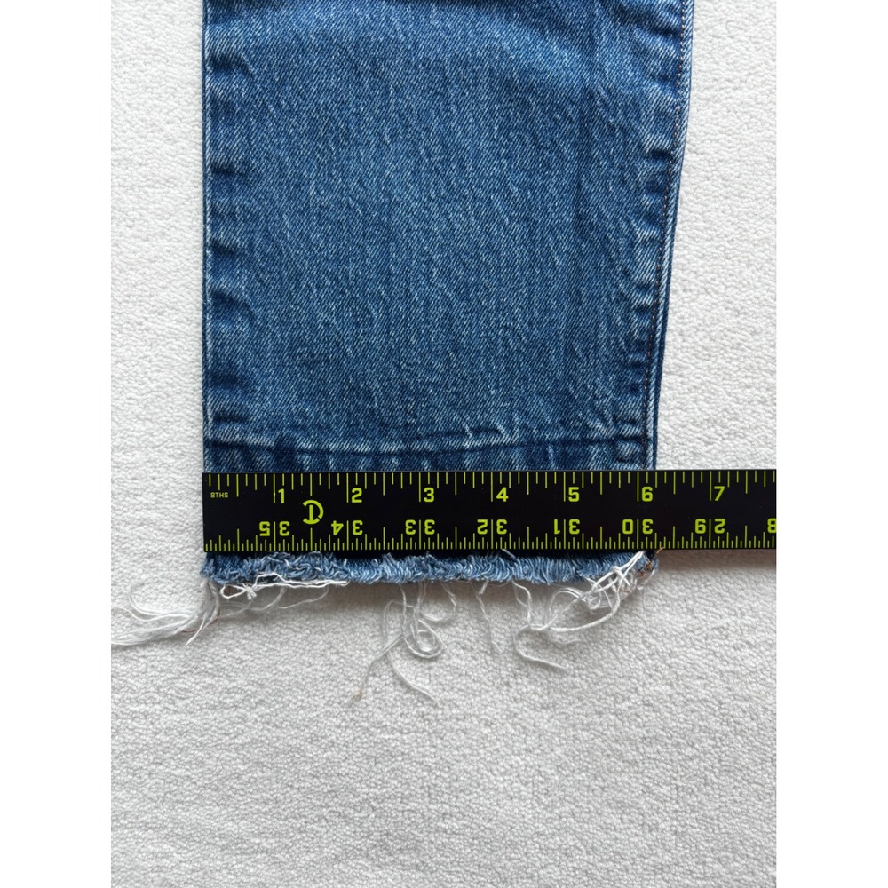Levi's 501 Original Fit Jeans Womens 27 Medium Wash Distressed Raw Hem Denim - Picture 8 of 12